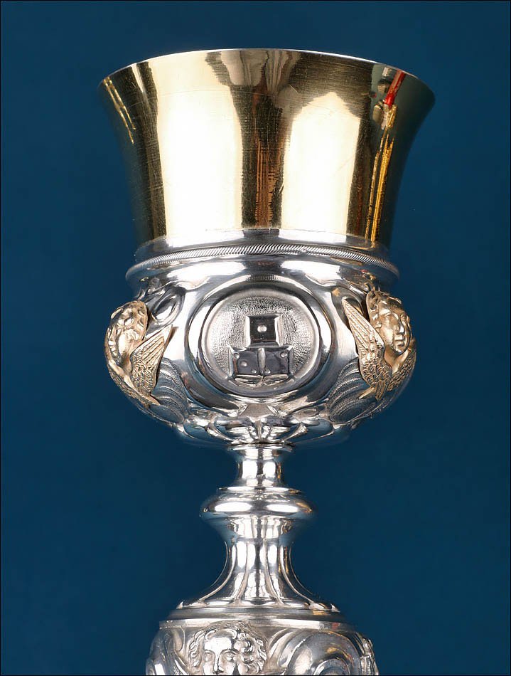 Antique White And Gilt Silver Chalice By Josep Casas. Barcelona, Spain, 19th C.-photo-4