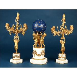 Antique Charvet Mantel Clock. Ormolu. France, Circa 1900