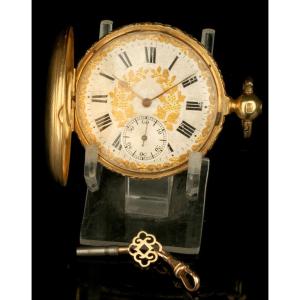 Ancienne Montre Gousset Anglaise French Royal Exchange En Or 18k. Angleterre, 1842
