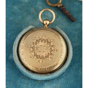 Ancienne Montre Gousset à Cylindre En Or 18k Pour Dame. France, Vers 1870.