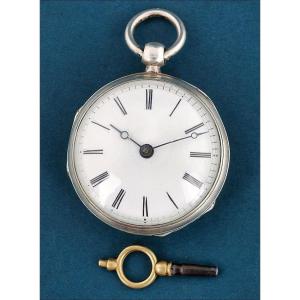 Ancienne Montre Gousset à Coq Française En Argent, France Vers 1840