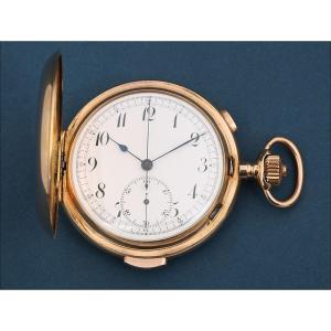 Ancienne Montre Gousset En Or 18k Avec Répétition à Minutes Et Chronomètre. Suisse, Vers 1910