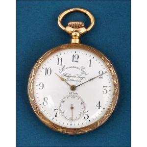 Ancienne Montre Gousset Invar, Or 18k, Suisse, Circa 1900