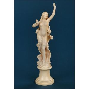 Antique Art Deco Ivory Sculpture By Geron. Europe, Circa 1920-1935