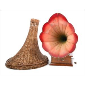 Antique Phrynis Nº 12 Trumpet Gramophone - Phonograph. Switzerland, Circa 1910