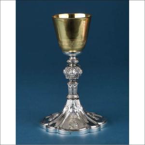 Ancien Calice en Argent par Jacinto Carreras. Barcelone, Espagne, vers 1840.