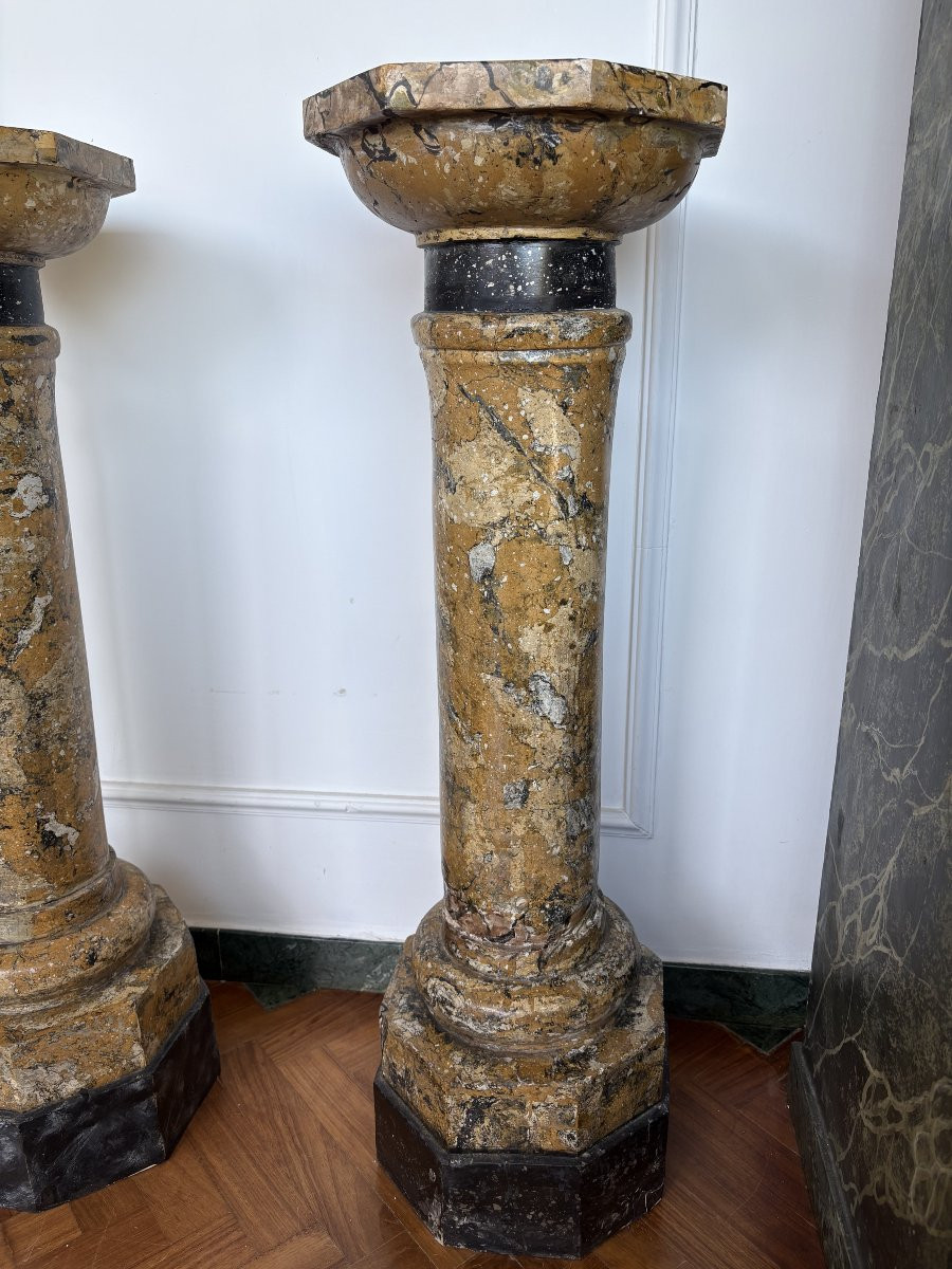 Paire de colonnes de scagliola-photo-2