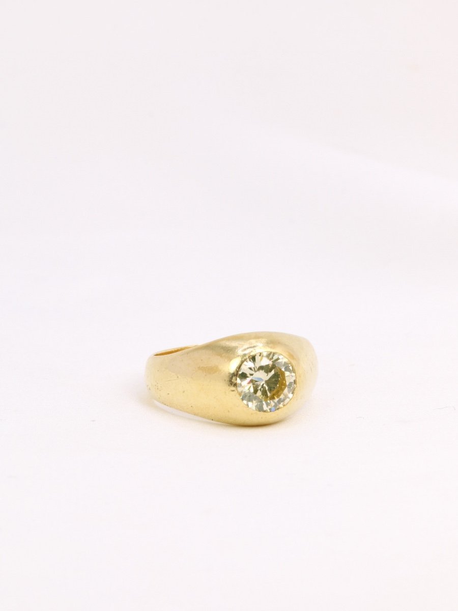 1.4 Ct Champagne Gold And Diamond Bangle Ring-photo-3