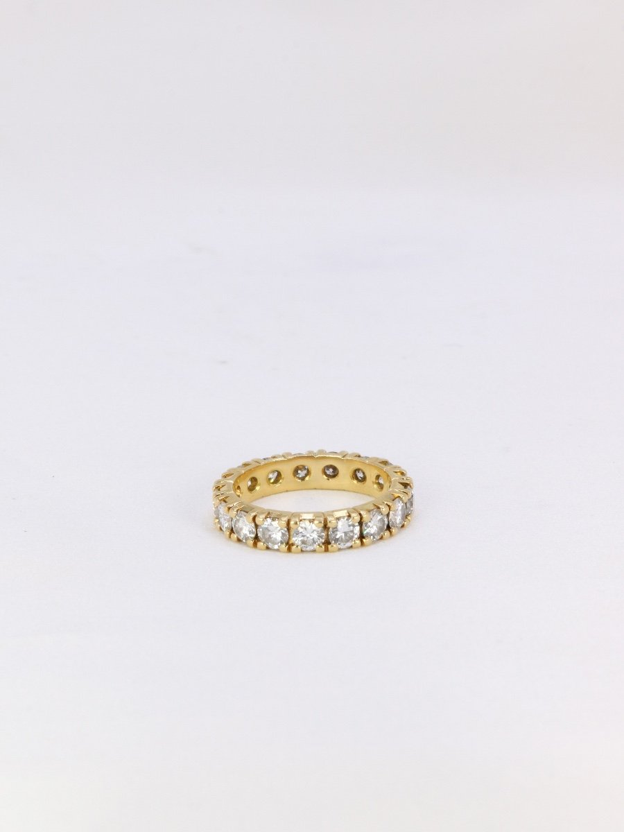 American Wedding Ring In Gold And Diamonds 3.4ct-photo-4