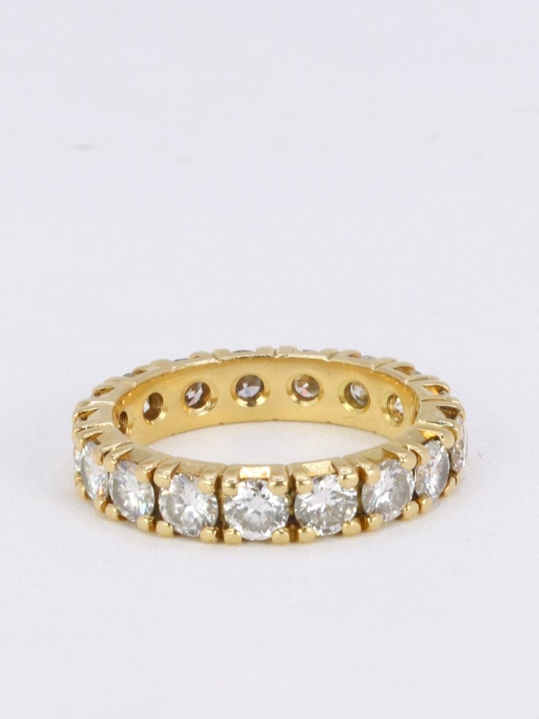 American Wedding Ring In Gold And Diamonds 3.4ct