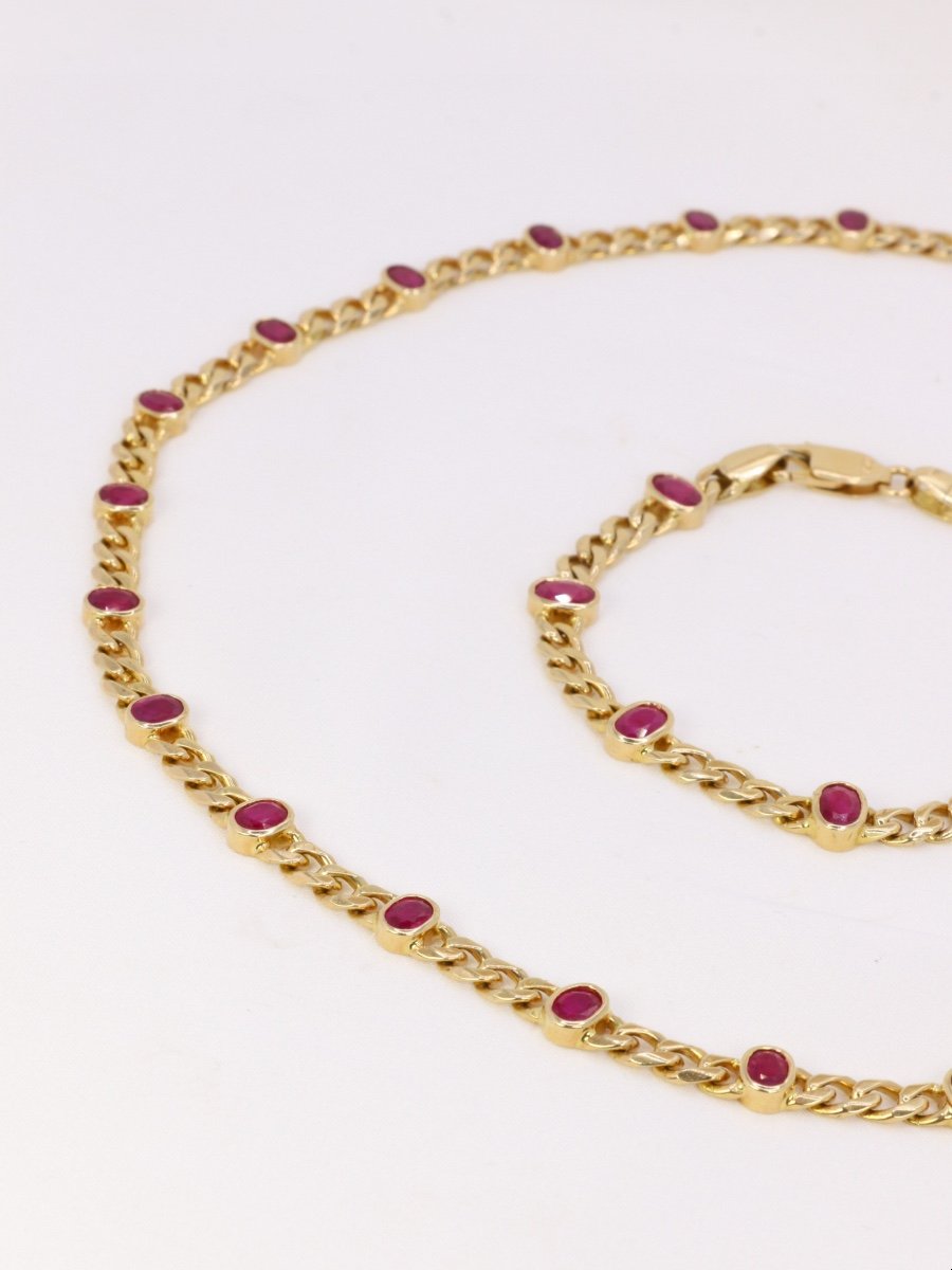 Vintage Transformation Long Necklace In Yellow Gold And Oval Ruby-photo-3