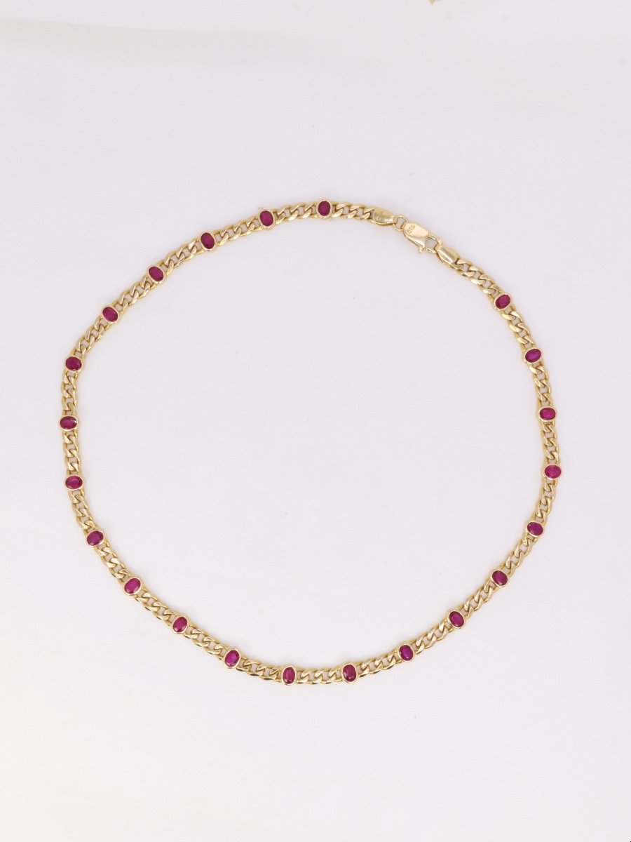 Vintage Transformation Long Necklace In Yellow Gold And Oval Ruby-photo-4