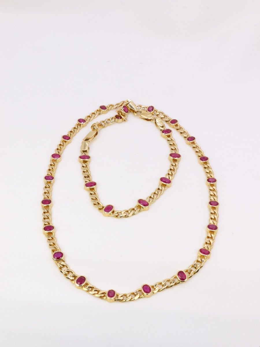 Vintage Transformation Long Necklace In Yellow Gold And Oval Ruby-photo-5