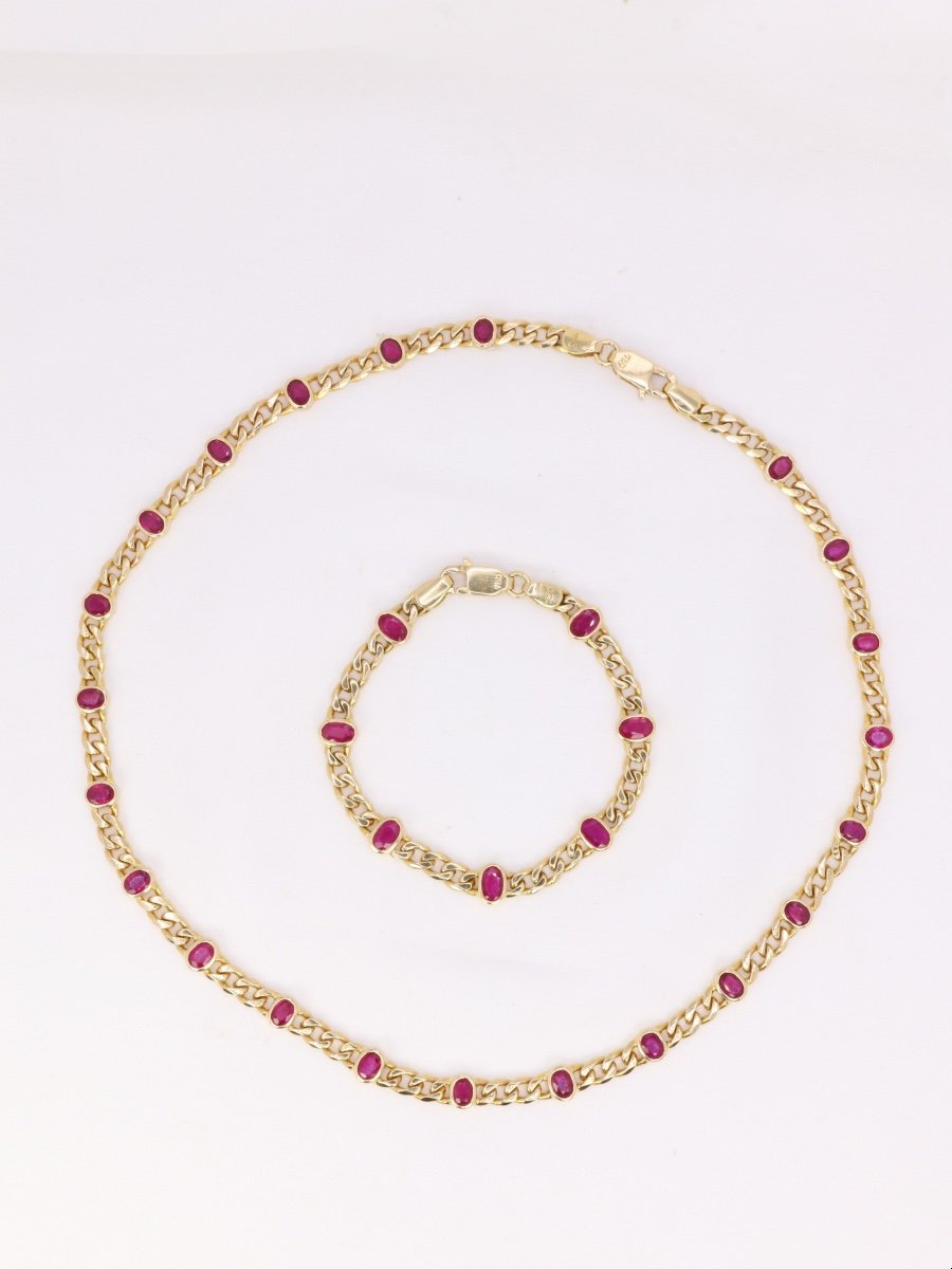 Vintage Transformation Long Necklace In Yellow Gold And Oval Ruby