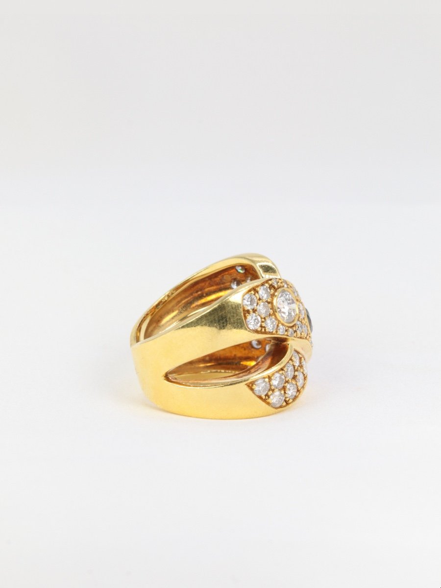 Vintage Ring In Gold, Diamonds And Sapphires-photo-4