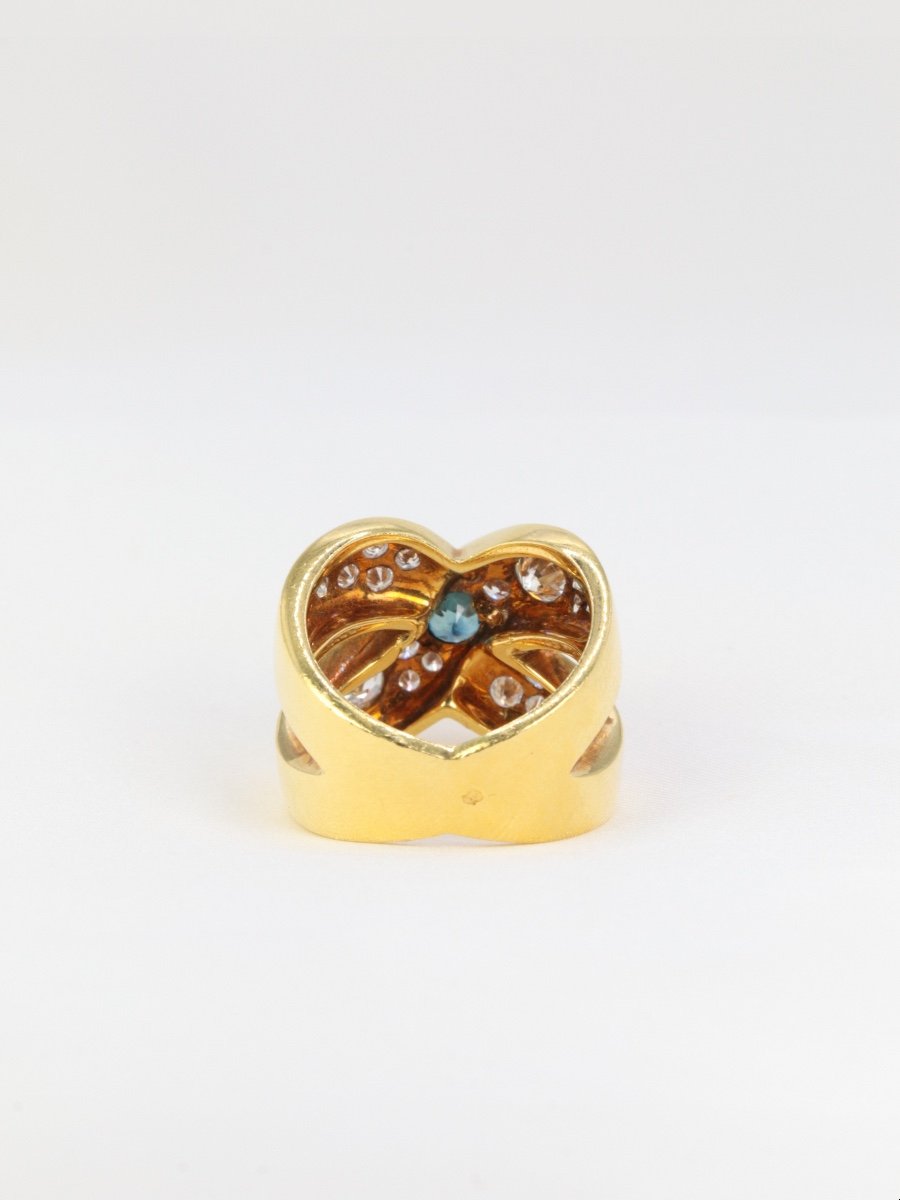 Vintage Ring In Gold, Diamonds And Sapphires-photo-1