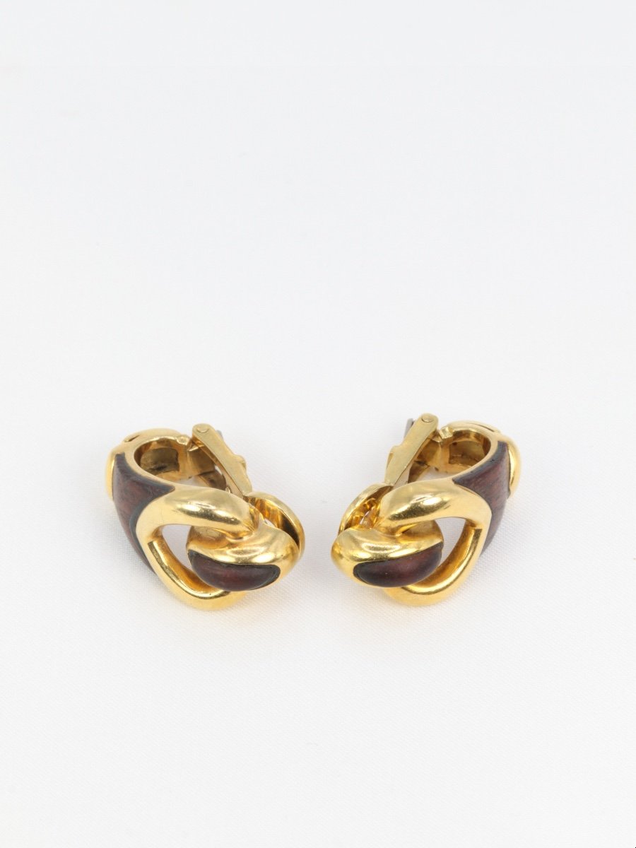 Boucles D’oreilles En Or Et Bois D’amourette-photo-5