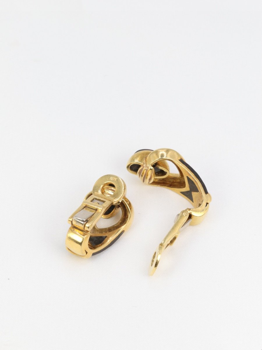 Boucles D’oreilles En Or Et Bois D’amourette-photo-6