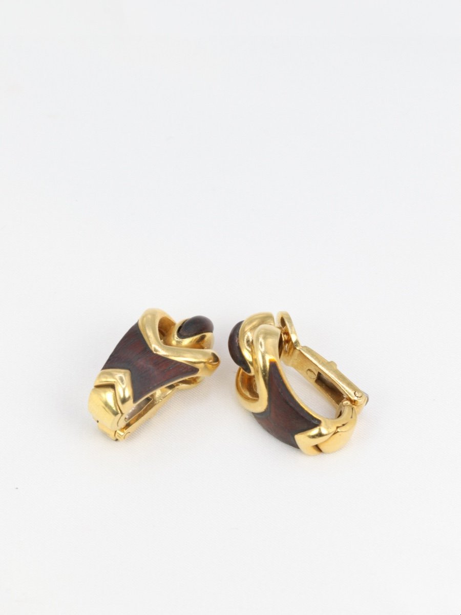 Boucles D’oreilles En Or Et Bois D’amourette-photo-7