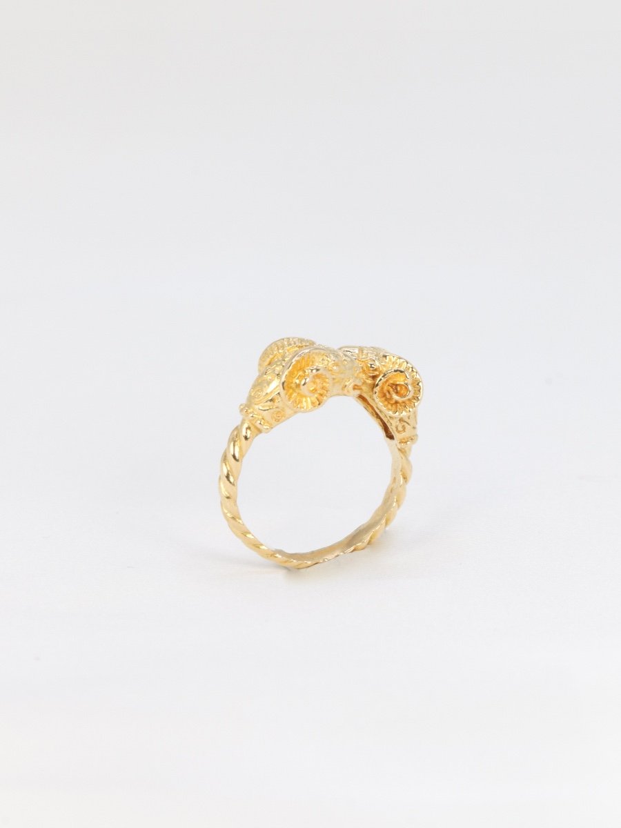 Lalaounis Ram's Head Ring In Yellow Gold-photo-3