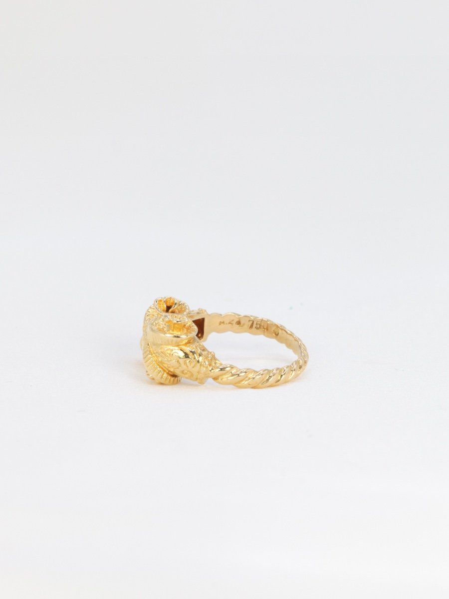 Lalaounis Ram's Head Ring In Yellow Gold-photo-5