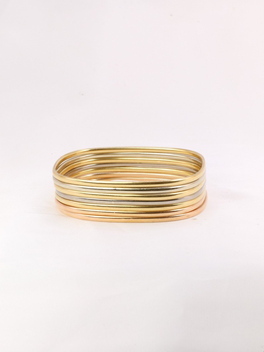 Bracelet Dinh Van Vintage Or Jaune, Or Blanc & Or Rose-photo-3