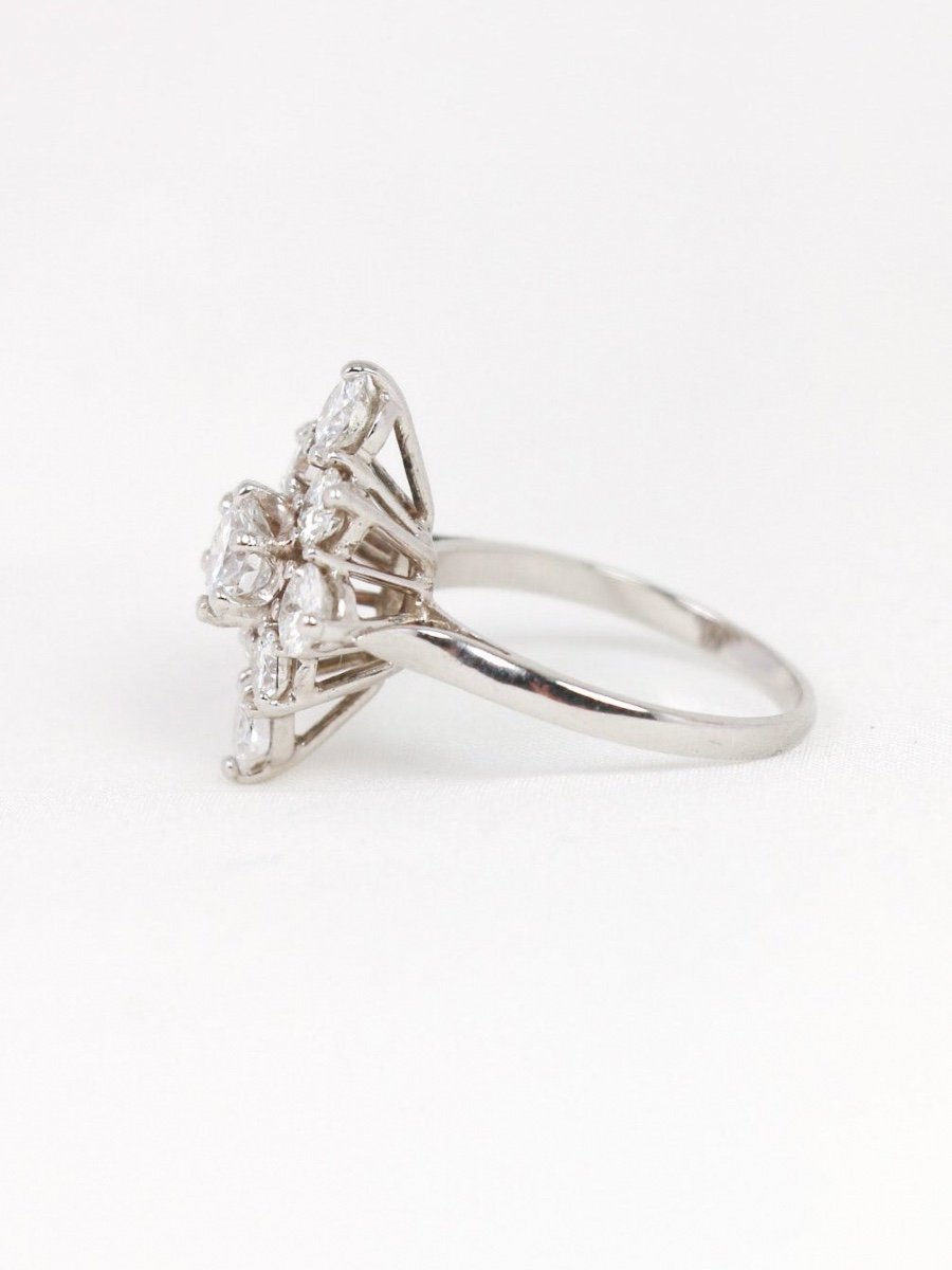 Bague Marquise Or Blanc Diamants 2,3 Ct-photo-4