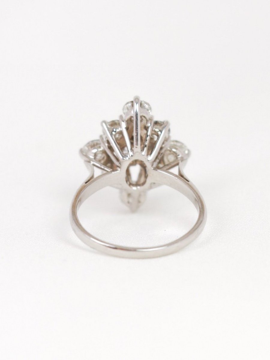 Bague Marquise Or Blanc Diamants 2,3 Ct-photo-1