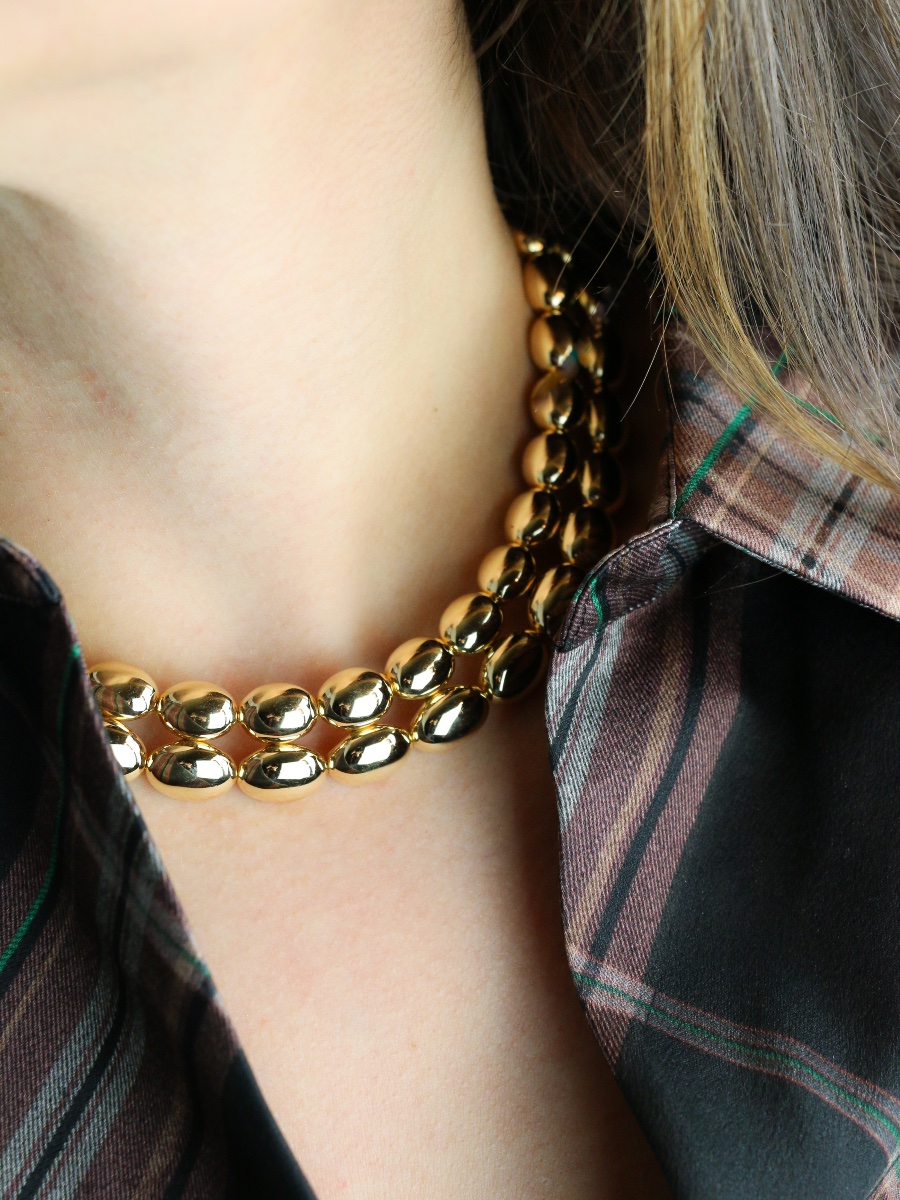 CHAUMET Collier vintage modèle Magellan double rang or jaune-photo-1