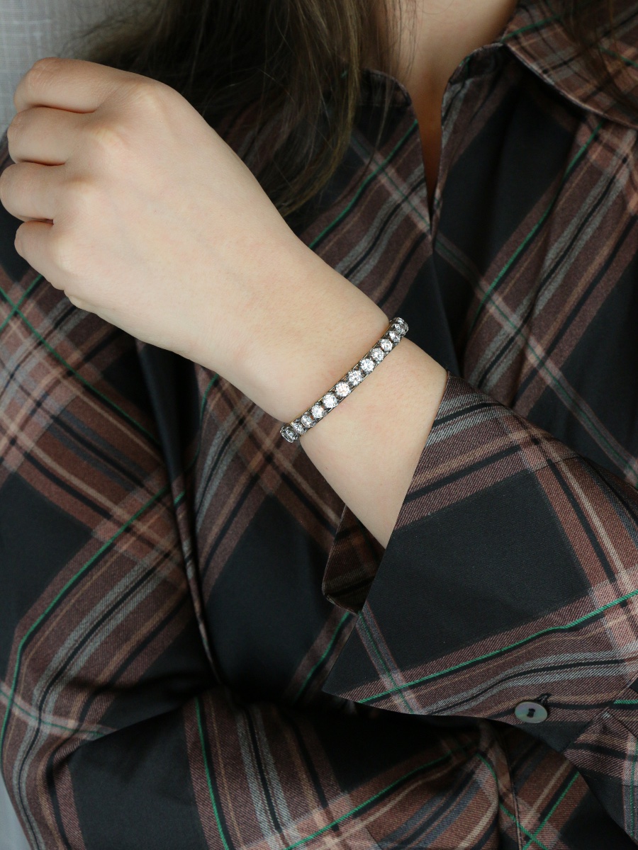 Vintage Gold And Silver Bracelet With 12 Ct Diamonds-photo-3