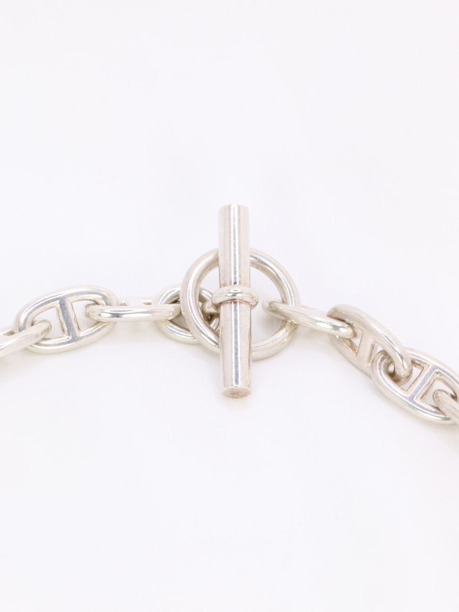 Hermes Large Silver Anchor Chain Necklace-photo-3