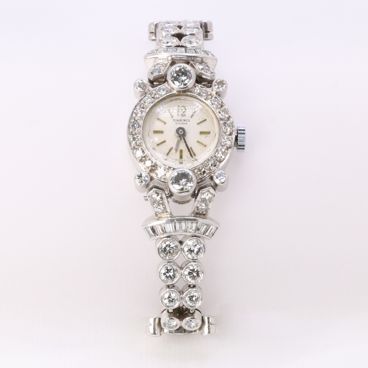 Art Deco Watch In White Gold, Platinum And Diamonds
