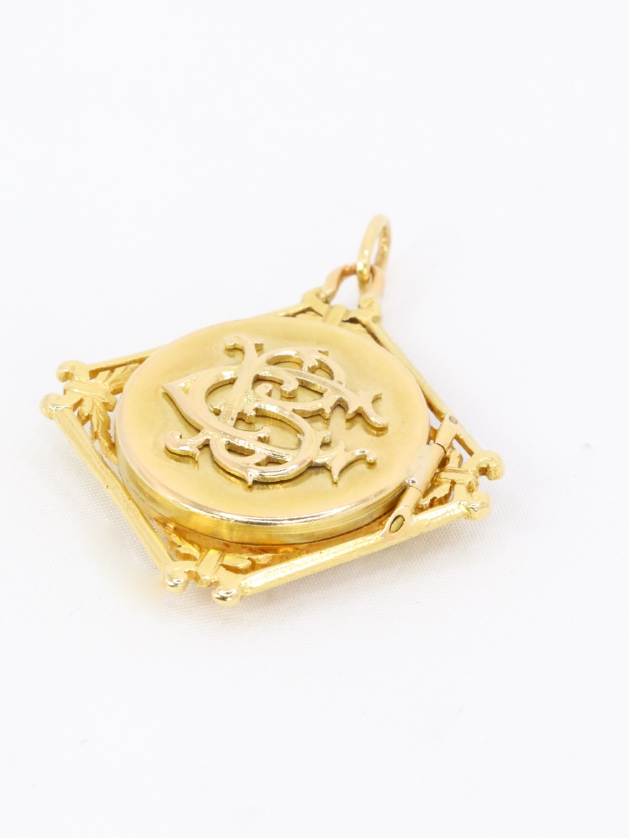 Pendentif Chimère Art Nouveau or jaune nacre-photo-4