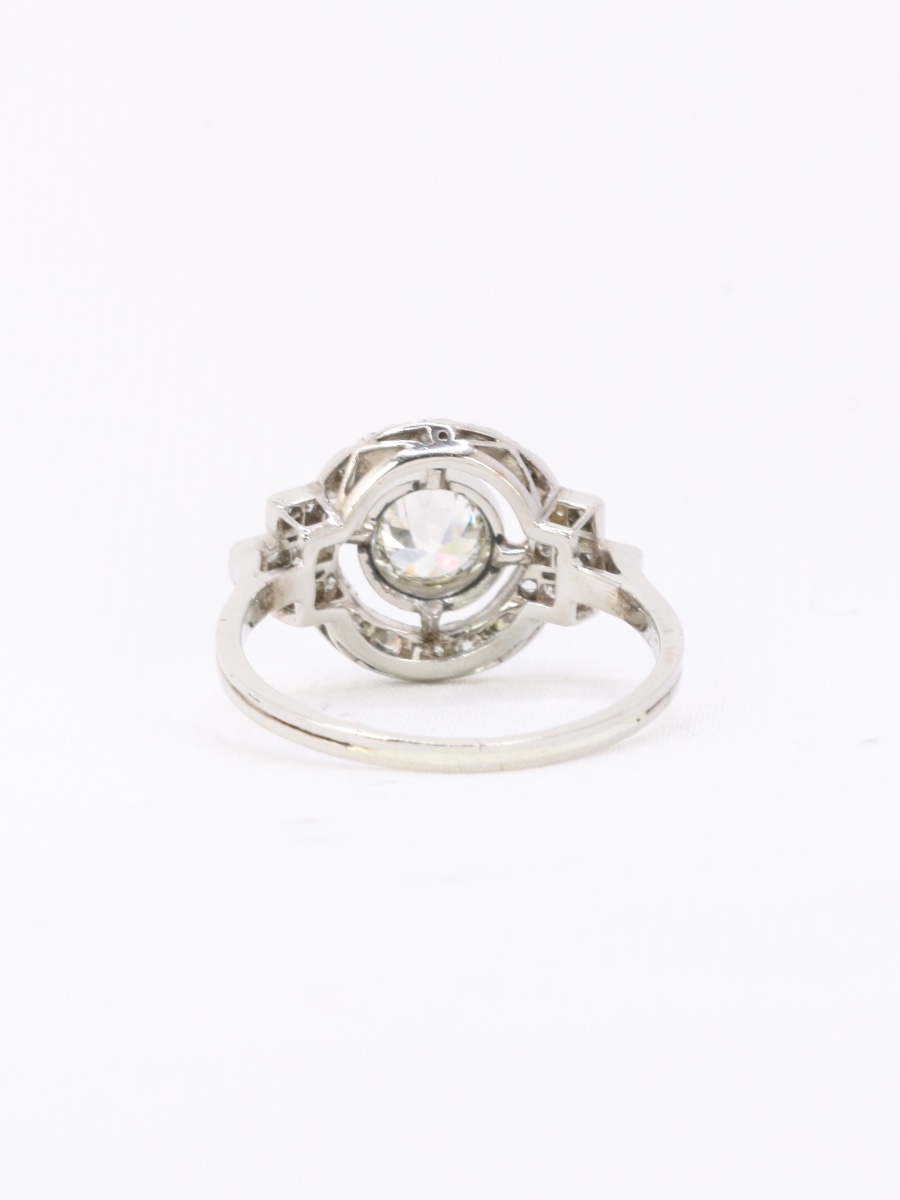 Bague Art Deco diamants platine-photo-3