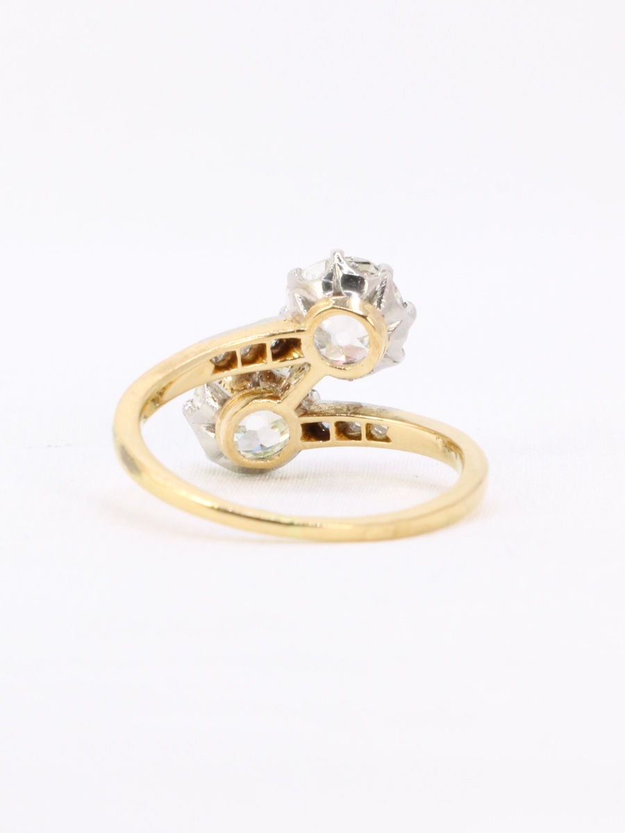 Bague ancienne toi et moi diamants taille ancienne 2,60 carats-photo-6