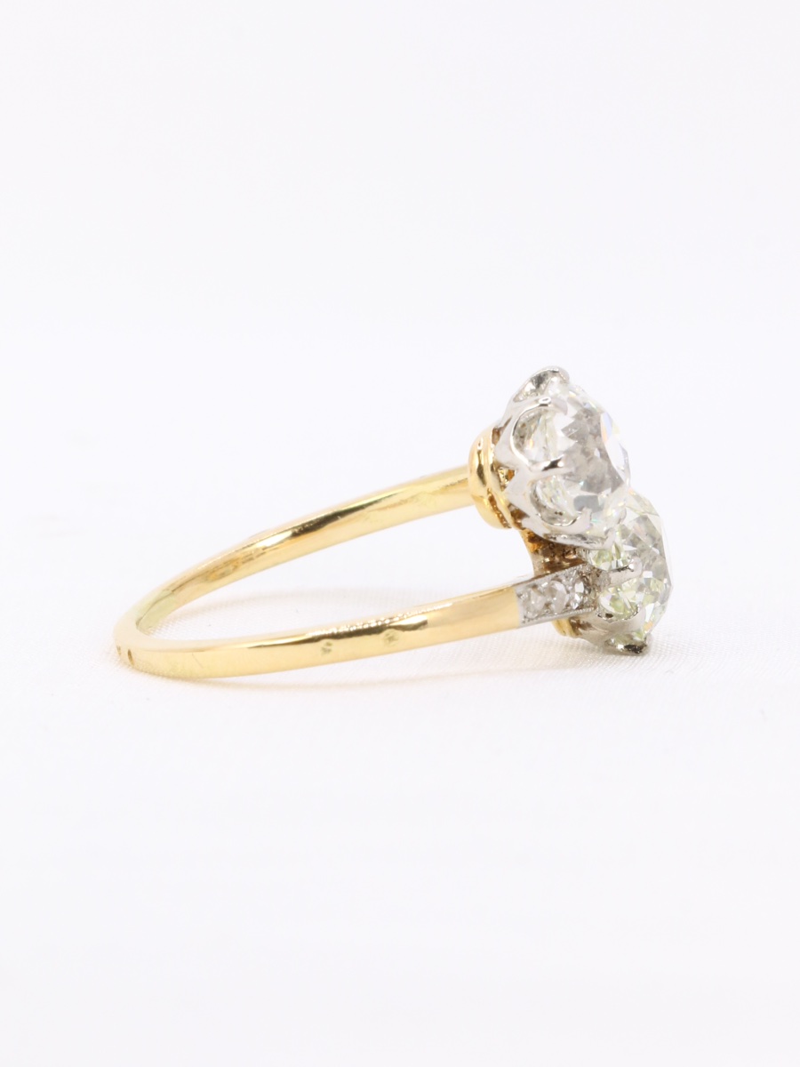 Bague ancienne toi et moi diamants taille ancienne 2,60 carats-photo-7