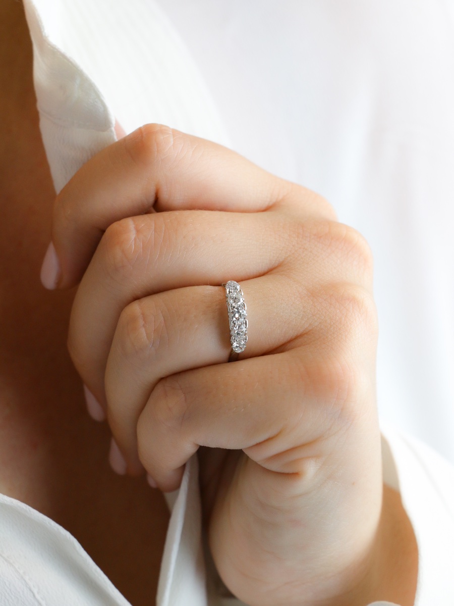 Bague jarretière Art Deco diamants-photo-2