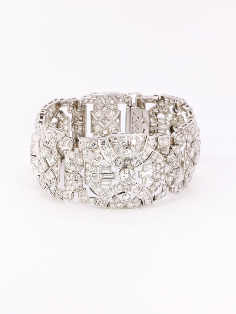 Bracelet Art Déco platine diamants-photo-3