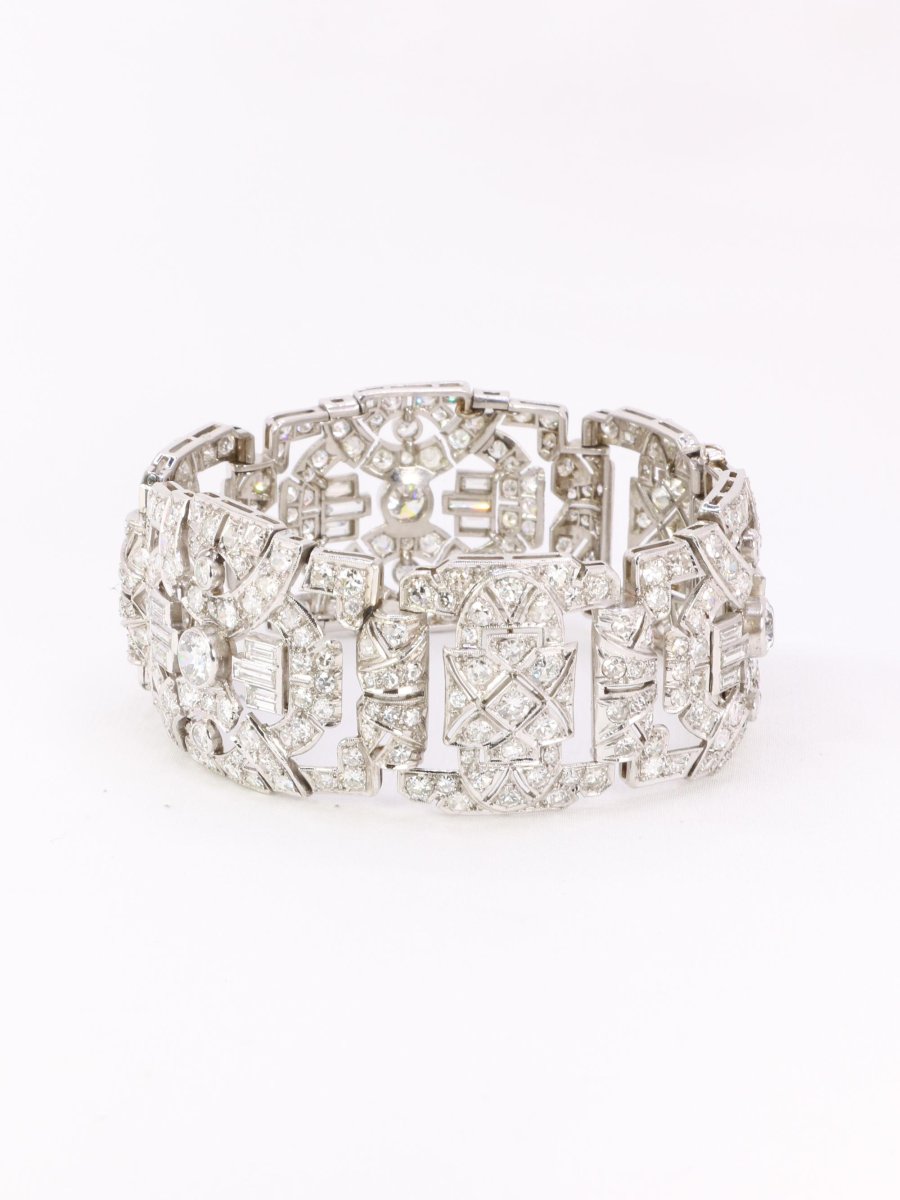 Bracelet Art Déco platine diamants-photo-4