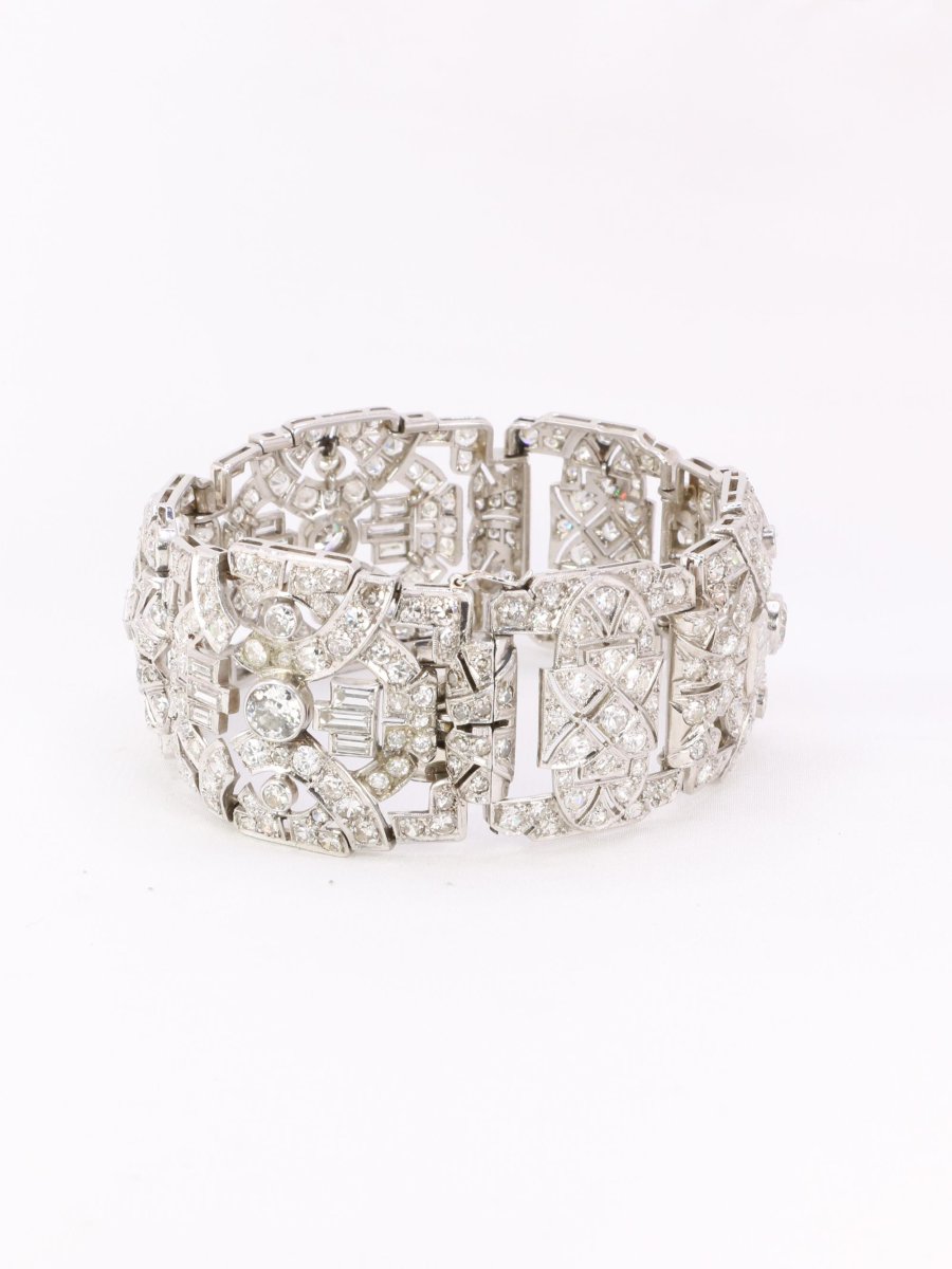 Bracelet Art Déco platine diamants-photo-2