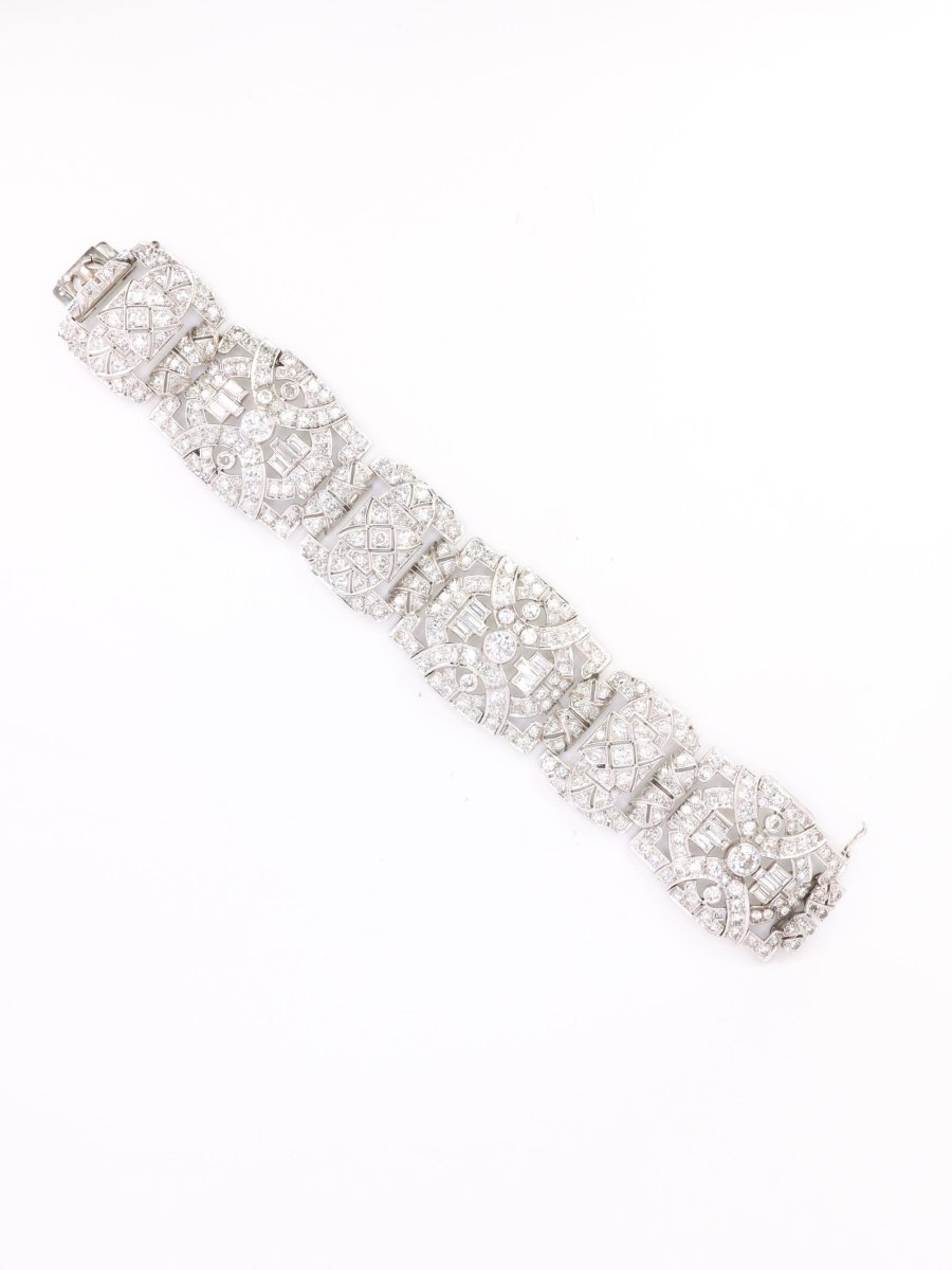 Bracelet Art Déco platine diamants-photo-4