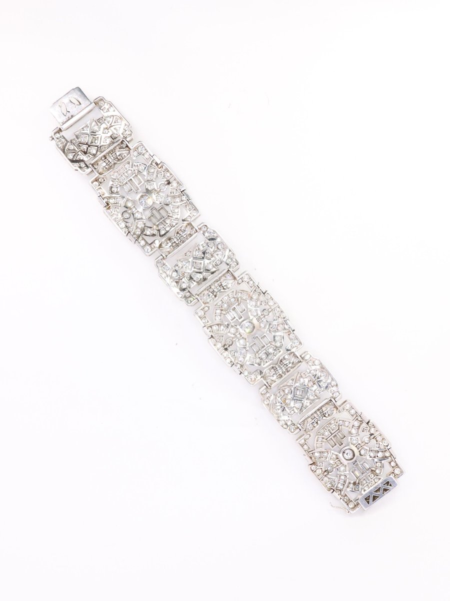 Bracelet Art Déco platine diamants-photo-5