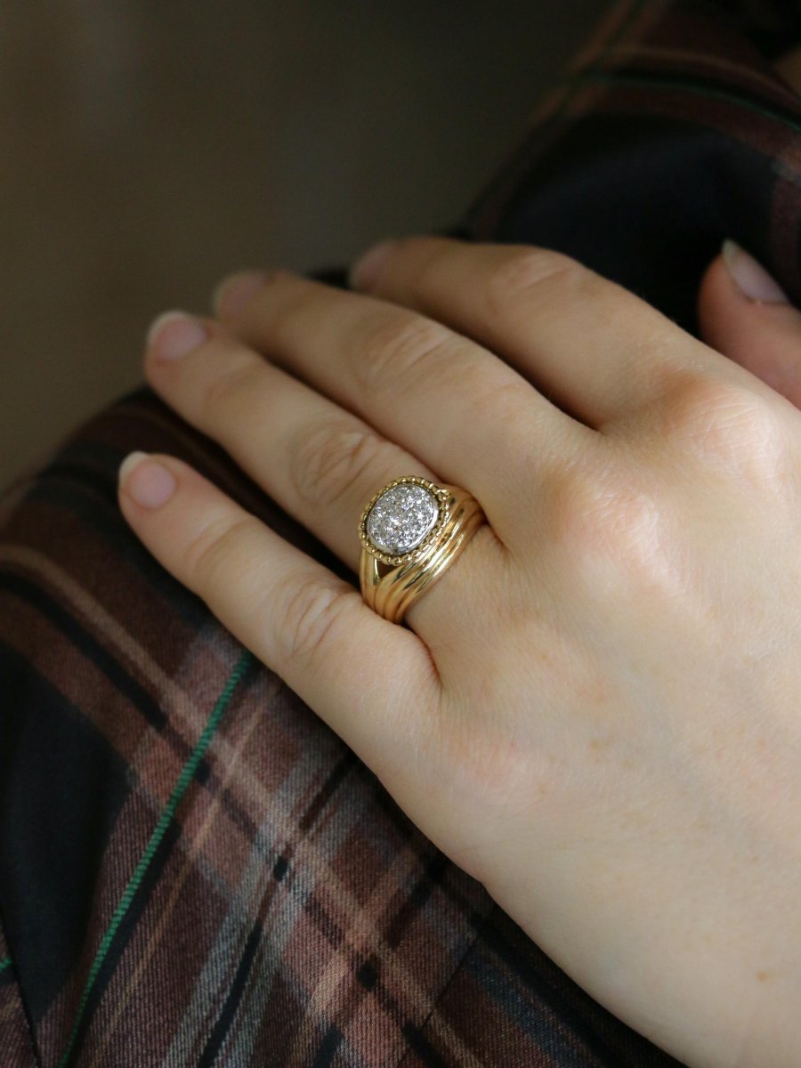 CARTIER Bague vintage diamants or jaune-photo-8