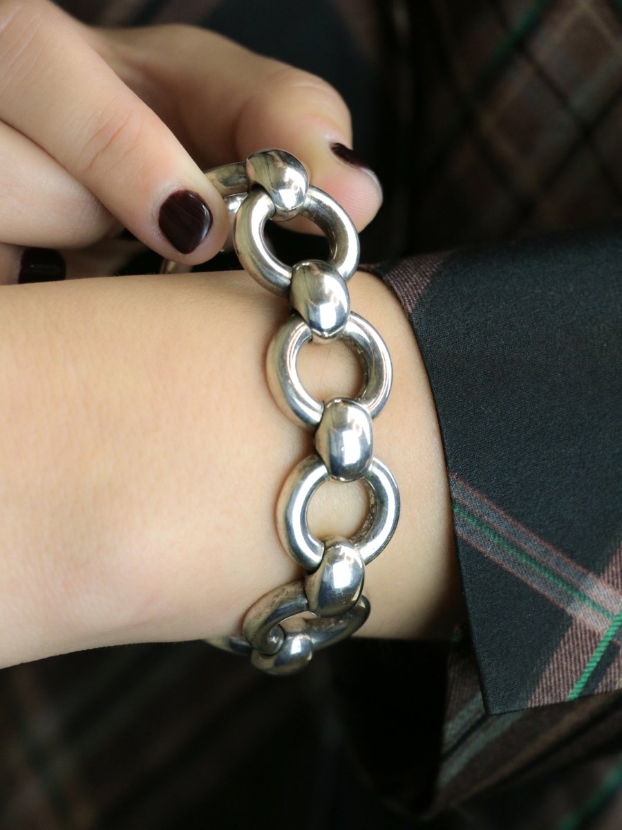 HERMES Bracelet argent vintage Frontail Published-photo-2