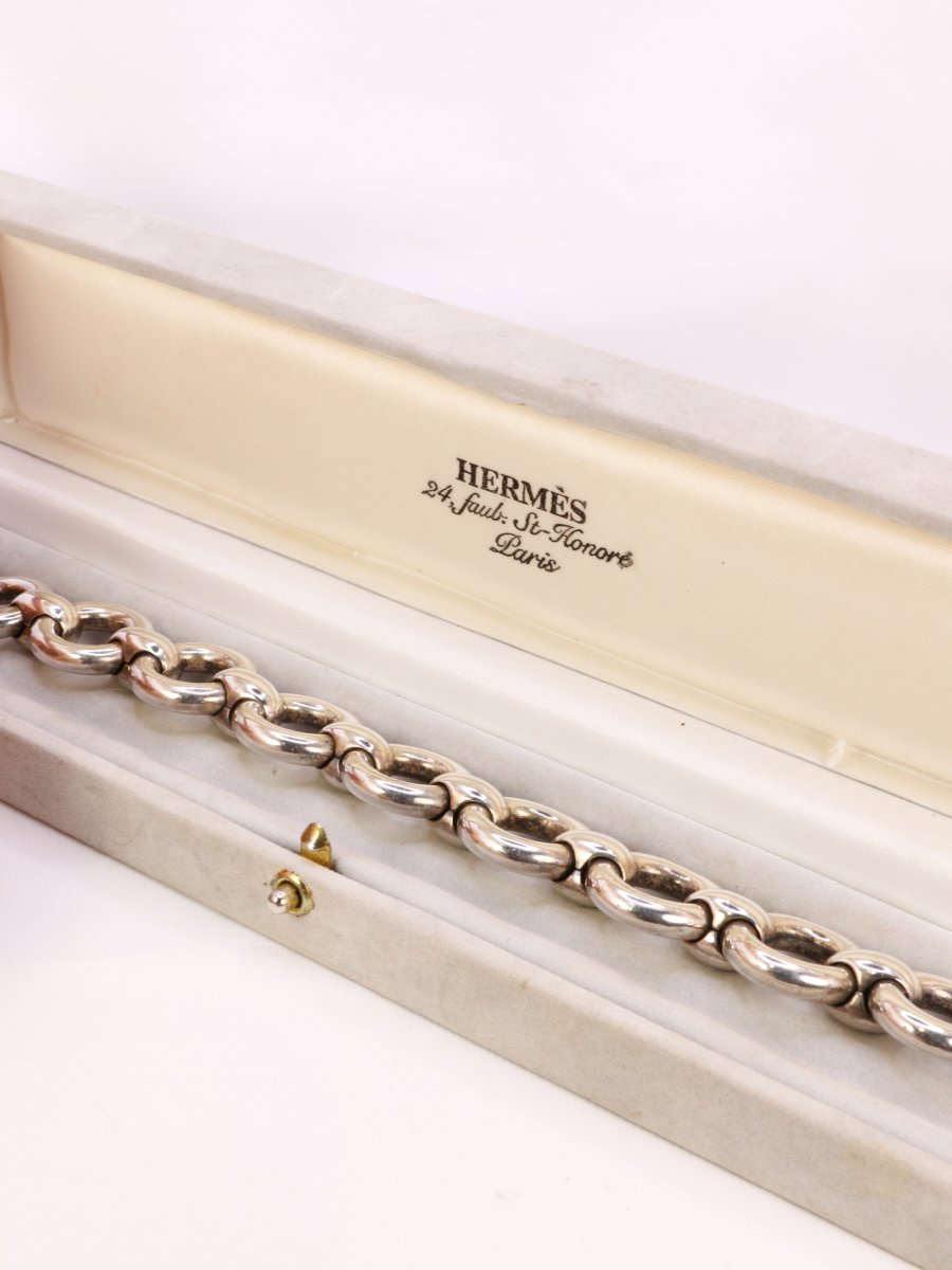 HERMES Bracelet argent vintage Frontail Published-photo-7