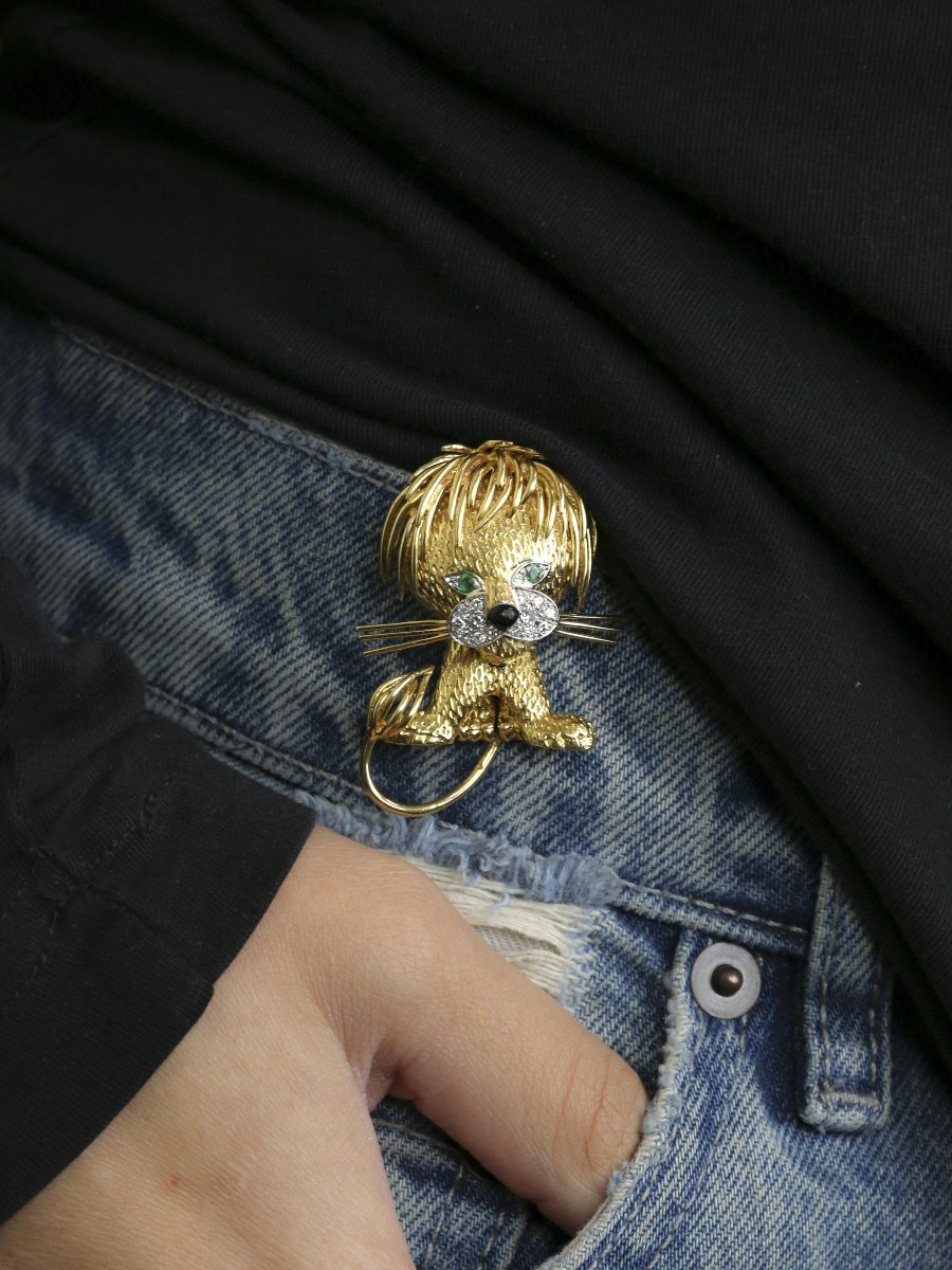 Van Cleef & Arpels "lion Ebouriffe" Brooch-photo-3