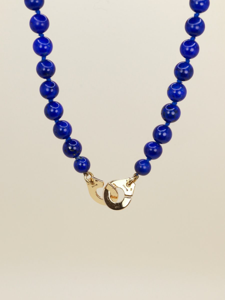 DINH VAN Collier menottes R15 or jaune lapis lazuli-photo-3