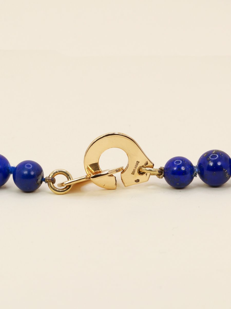DINH VAN Collier menottes R15 or jaune lapis lazuli-photo-3