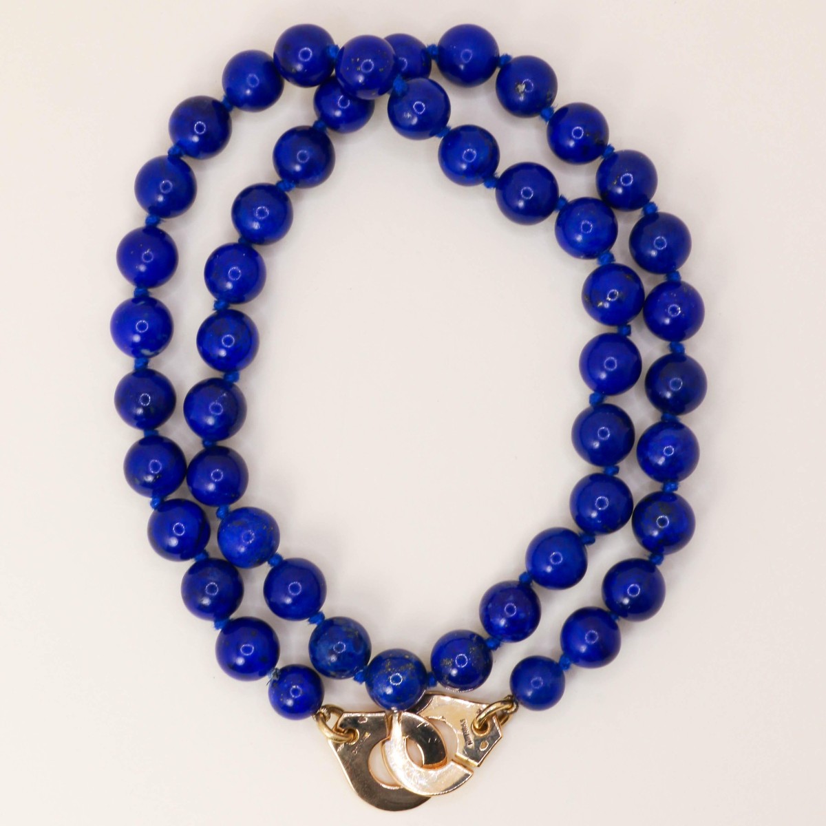 DINH VAN Collier menottes R15 or jaune lapis lazuli