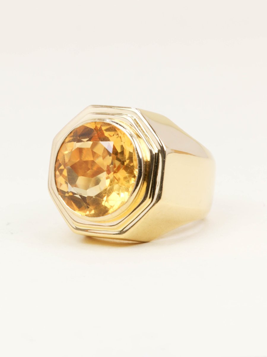 FRED Bague chevaliere or jaune citrine 7 carats-photo-3